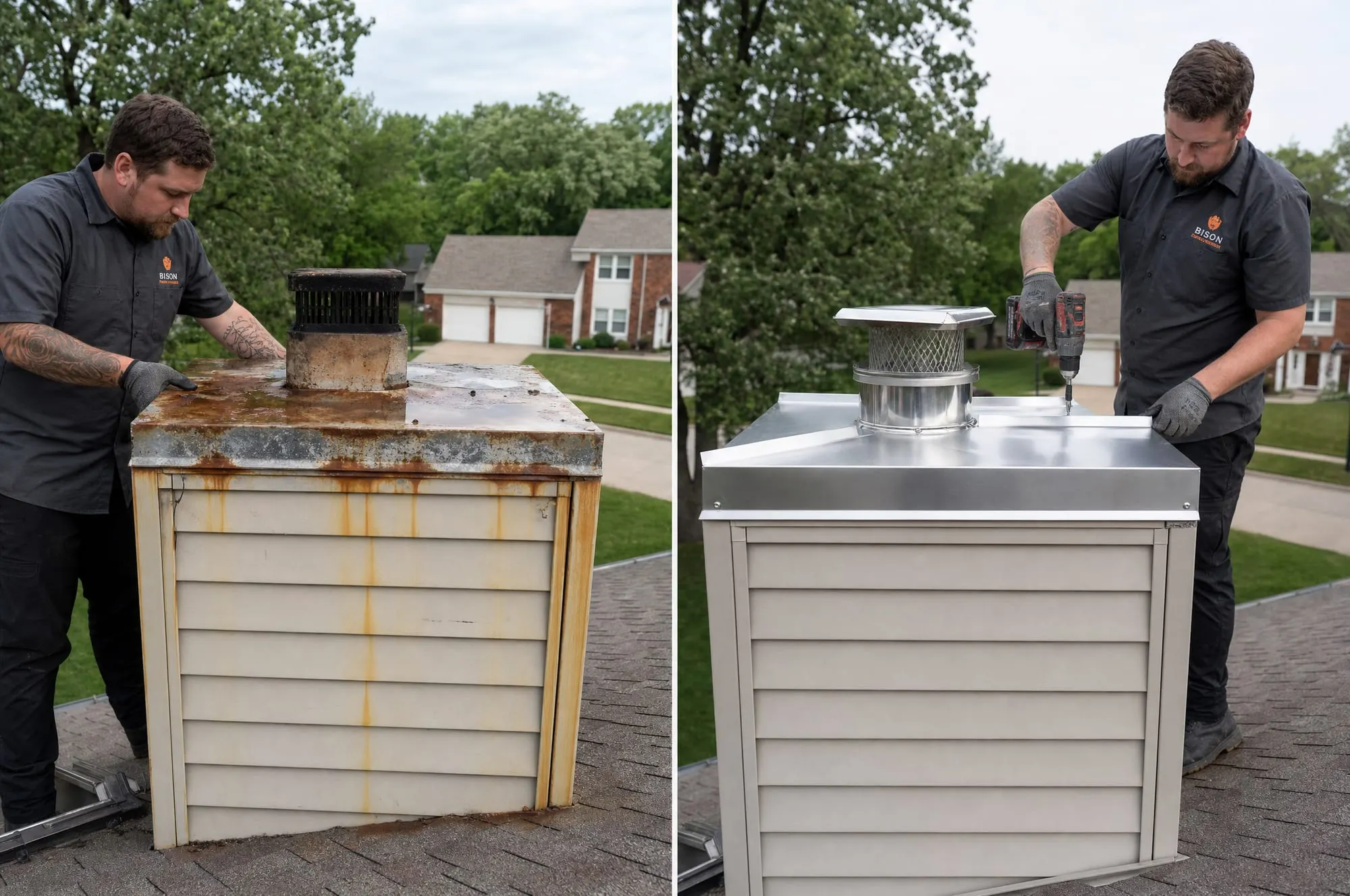 Chase cover replacement: before and after