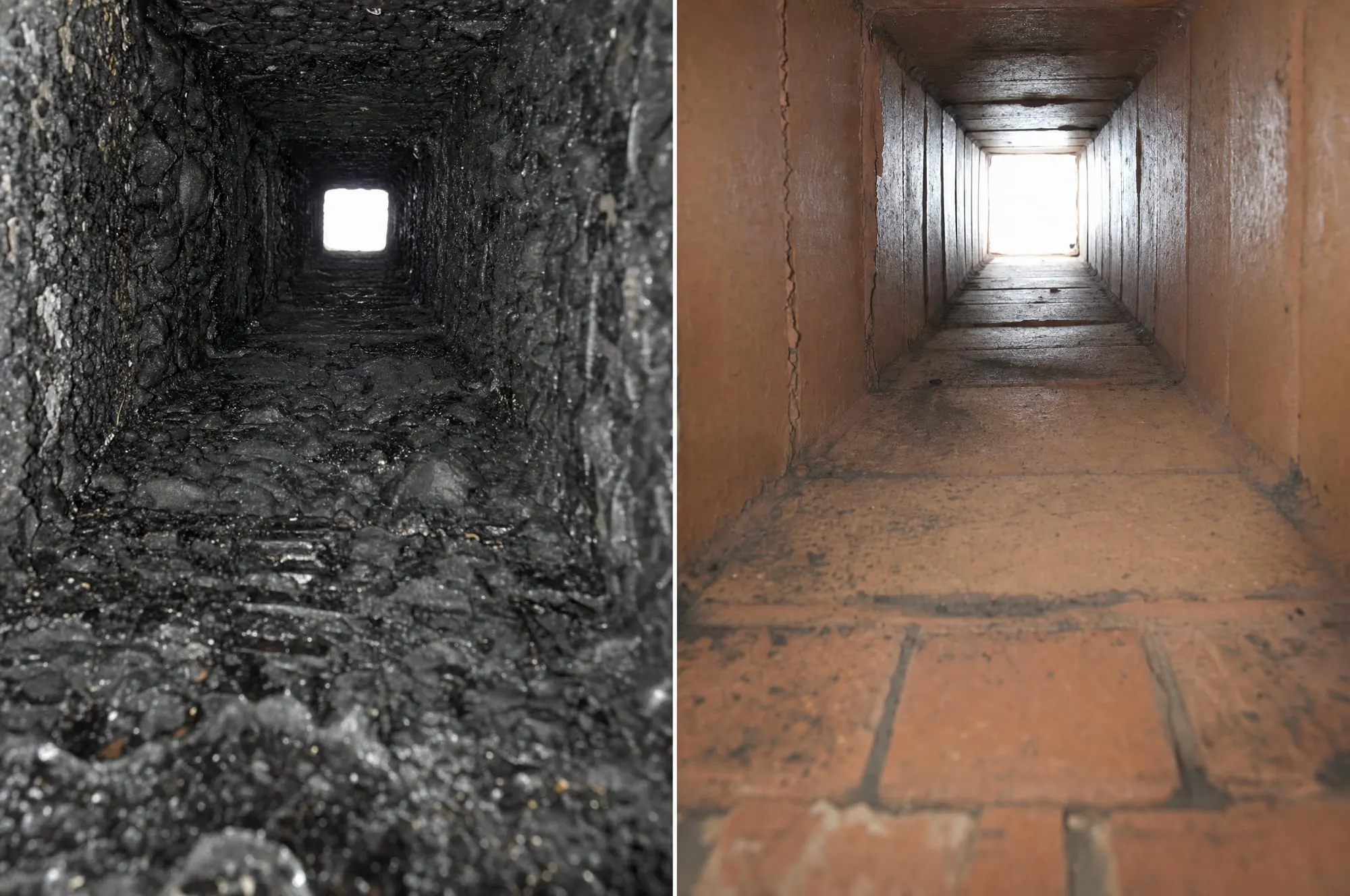 Chimney flue: before and after