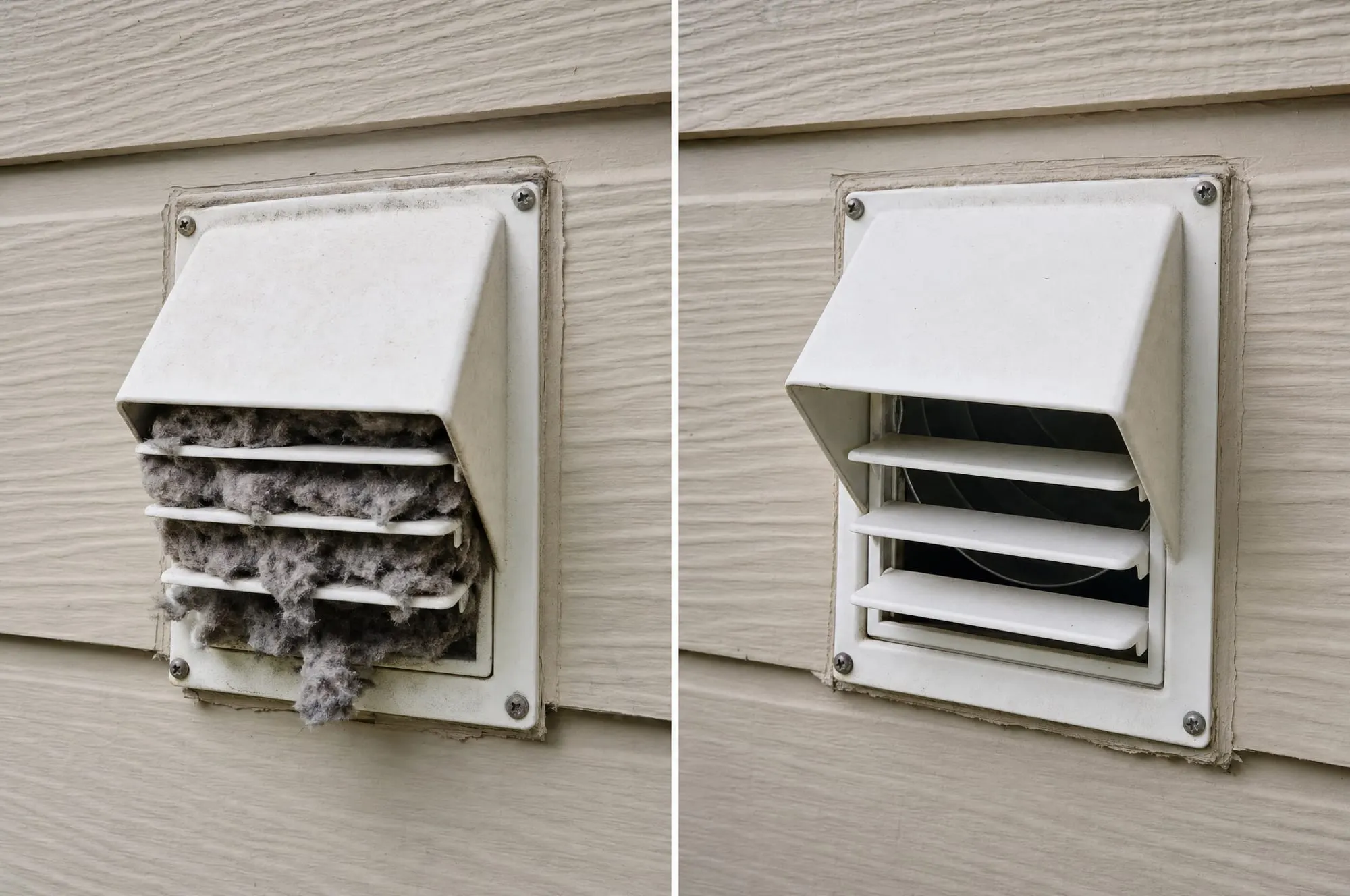 Dryer vent: before and after